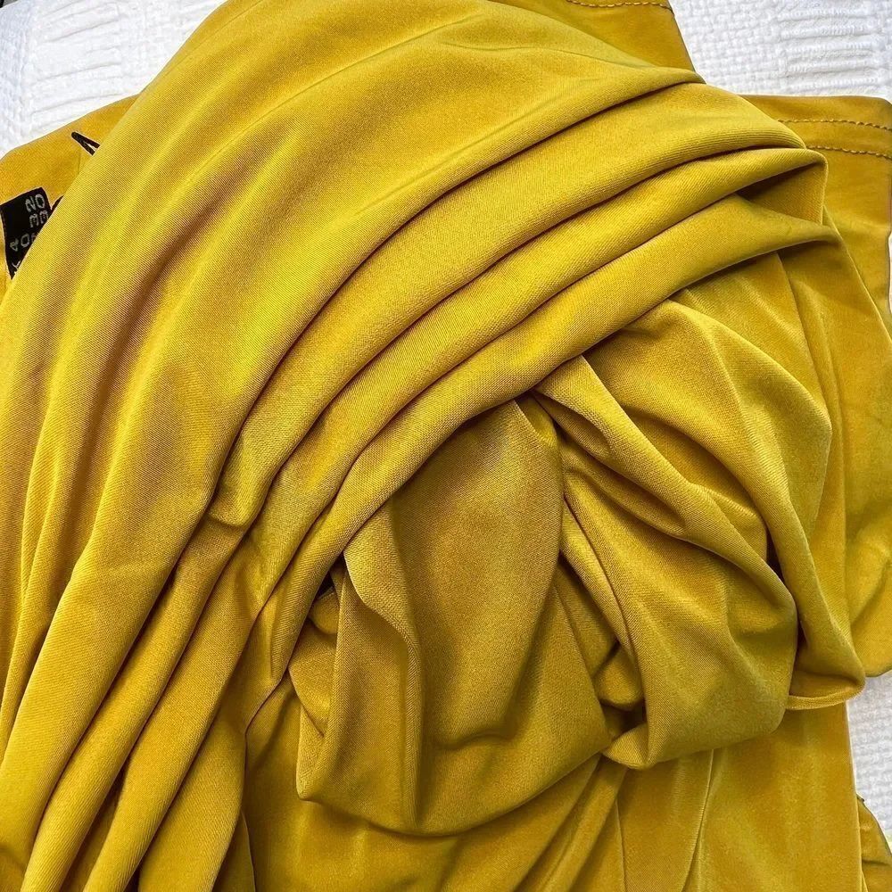 NASTYGAL Collection Double Layer Dress One Shoulder Mustard ColorSize 0 - Picture 9 of 12